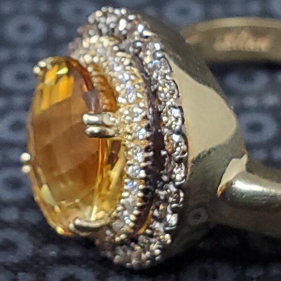 Le Vian 14k Honey Gold 2.75 cttw Citrine & Diamond Ring 7.3g. Size 12 - Picture 15 of 16